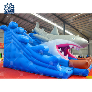 Ocean Shark Theme Inflatable Water Slide 3D Giant Sea Animal Mouth Blow up Slide Outdoor Kids Commercial Amusement Park Rental - Product Image 2