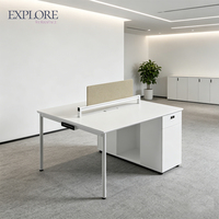 Système de bureau modulaire moderne en bois avec panneaux de conception pour 4 à 8 personnes, armoire de rangement et cloisons de séparation pour usage commercial