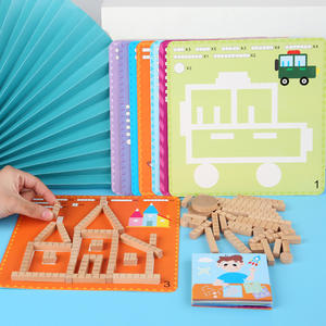 Vente en gros de puzzles de forme en bois et de jouets assortis de géométrie style dessin animé <span class=keywords><strong>Montessori</strong></span> blocs éducatifs pour enfants - Product Image 2