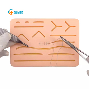 Sinh viên y tế khâu thực hành da Silicone khâu thực hành Pad phẫu thuật đào tạo với da Pad mô hình 3 lớp với 14 vết thương - Product Image 1