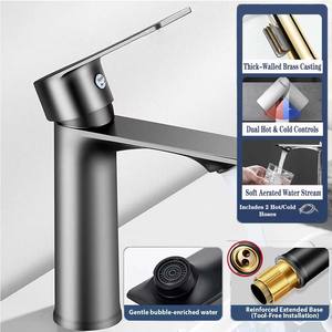 YMC CE认证现代水龙头制造浴室水龙头黑色混合水龙头水槽水龙头面盆冷热浴缸淋浴混合器 - Product Image 2