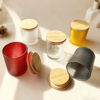 Runde leere Kerzengläser aus braunem Glas, Lieferanten für Kerzengläser, 400ml, 7oz, 4oz, 24oz, 16oz, bernsteinfarbene Glasgefäße mit Glasdeckeln für Kerzen