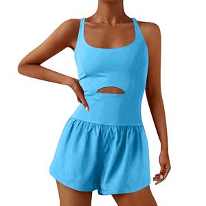 Mono deportivo de estilo europeo americano Ins para mujer, mono todo en uno para Yoga, espalda hermosa, doble correa para el hombro, ajuste ajustado - Product Image 3