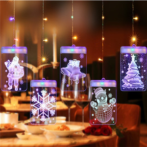 <strong>Window</strong> Garden Yard Decor 3D Christmas Santa Claus Snowman <strong>Snowflake</strong> Hanging String <strong>Light</strong> - Product Image 2