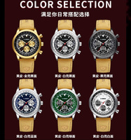 Montre de sport de luxe pour homme 2026 en cuir, chronographe à quartz étanche avec date lumineuse, cadran pour homme