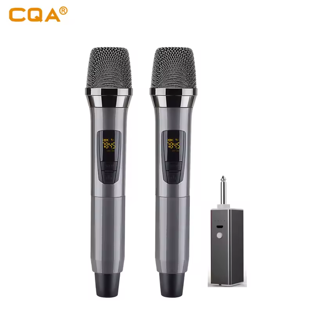 CQA Professional UHF Wireless Microphone Handheld 50% Metal Construction up to 10 Hours Battery Life Dynamic Microphone