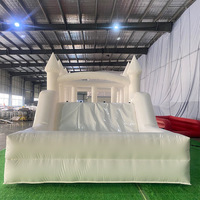 Château gonflable DFRL, parcours d'obstacles blanc, tunnel gonflable, matériau PVC, capacité de 15 personnes >400 kg, installation facile, usage commercial, enfants