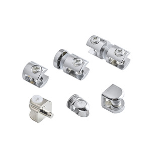 Glass Clip Zinc Alloy <b>Chrome</b> Plated Fixing Bracket For Glass <b>Shelf</b> Support Connector - Product Image 2