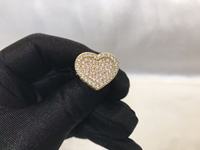 Trendy ring van roestvrij staal met cartoon-ontwerp, hartvormig frame met roze CZ diamanten, mode dames sieraden cadeau