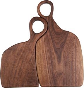 Tabla de cortar de madera moderna de alta calidad para cocina, con asa, para parejas - Product Image 1
