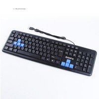 Apedra Office-teclado básico normal con cable, 104 teclas, cable USB, teclado de ordenador