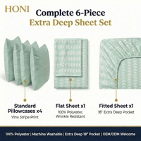 Ensemble de literie en microfibre HONI 90 g/m², léger, résistant aux plis, 3 pièces