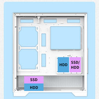 Wholesale M-ATX Tower PC Case With Tempered Glass OEM Factory Gaming Computer for Desktop RGB Fans and Audio Port