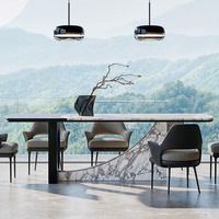 Ensemble de table à manger ronde extensible de style scandinave moderne avec 6 chaises, en bois massif, pour la salle à manger, usage domestique et hôtelier, Guangdong, Chine