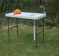 Table de nettoyage portable et économique en plastique soufflé pour poissons et légumes en extérieur