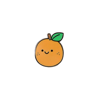 En gros, Broche en émail dur personnalisée, mignonne, orange, en forme de fruit (agrumes), plaquée or, style dessin animé, cadeau, objet de collection, souvenir