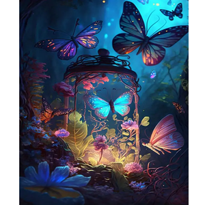 צבע אקרילי על ידי מספרים ערכה diy 30*40 ס "מ מודפס קריקטורה תמונה נוף עם מנורת פרפר עבור עריכות הבית ומתנות - Product Image 1