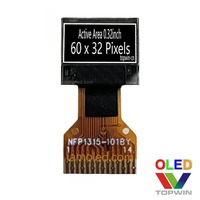 Panel de Pantalla Monocromática PMOLED de 0.32'' (0.32 Pulgadas), 60x32, Interfaz I2C SSD1315, Pantalla OLED Pequeña