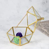 Dôme en verre personnalisé de luxe en forme de pentagone pour bijoux de mariée, plantes succulentes, mini-paysages, décoration de mariage