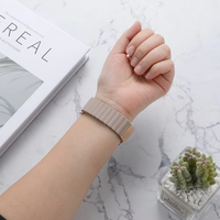 Bracelets de montre réglables en cuir véritable à dégagement rapide, à motif ondulé et fermoir magnétique, compatibles 18/20/22 mm