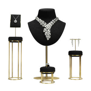 Nuevo Maniquí de Exhibición de Joyería, Soporte de Exhibición de Collares y Colgantes, Soporte Metálico de Alta Gama, Accesorios de Exhibición de Joyería de Microfibra - Product Image 1