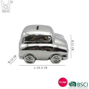 Huifa Nouveau design <span class=keywords><strong>Tirelire</strong></span> <span class=keywords><strong>en</strong></span> céramique <span class=keywords><strong>argent</strong></span>ée galvanisée Voiture pour enfants et banque d'épargne <span class=keywords><strong>en</strong></span> forme de numéro pour la décoration intérieure et les cadeaux - Product Image 4