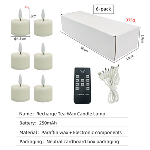 เทียน <span class=keywords><strong>LED</strong></span> แบบชาร์จไฟได้ พร้อมรีโมทคอนโทรล ไร้เปลวไฟ ให้บรรยากาศโรแมนติกแบบกะพริบตา - Product Image 5