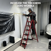 Échelle pliante portable, échelle pliante en A, marches larges antidérapantes, capacité de charge de 150 kg, pour la maison et le jardin, livraison rapide
