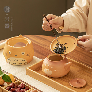 Totoro Pottery <b>Tea</b> Stove With Lid For Charcoal Roasting And Candle Heating - Product Image 4