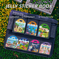 Libro di Adesivi in Gel a Tema Cartoni Animati per Bambini - Educativo, Silenzioso, Durevole, Anti-UV, Impermeabile, Ecologico, per Viaggi