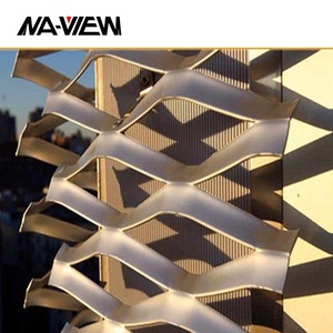 Hiện đại ngoài trời trang trí nhôm lưới mở rộng kim loại mặt tiền Rèm tường Nhôm mặt tiền Ốp ngoài trời thiết kế hiện đại hợp kim - Product Image 3