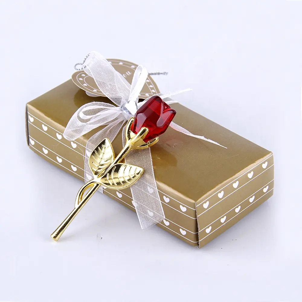 크리스탈 장미 꽃 인형 공예 웨딩 발렌타인 데이 호의 선물 기념품 테이블 장식 상자