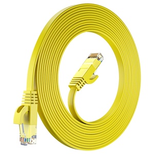 สายแพทช์ UTP แบบแบน PVC สีเขียว ยาว 0.5 เมตร 32AWG 8 แกนทองแดงเปลือย ราคาขายส่งสำหรับสายสื่อสาร CAT6 - Product Image 2