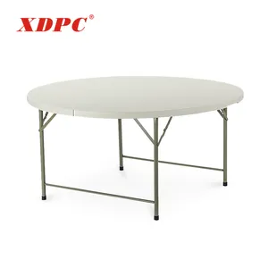 China promotional modern round plastic folding dining tables used banquet