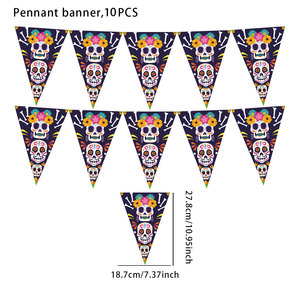 Drapeau triangulaire mort joyeux anniversaire fête bannière décorative noël Halloween atmosphère fanion bannière fête décoration - Product Image 1