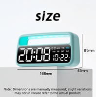 Nouvelle horloge de chevet multifonctionnelle en plastique avec lumière LED ambiante, décoration d'intérieur, horloge de table minimaliste moderne 6655