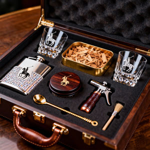Ensemble de fumeur à <span class=keywords><strong>whisky</strong></span> en cuir de style <span class=keywords><strong>polo</strong></span> haut de gamme |   pour les bars et les cadeaux - Product Image 1