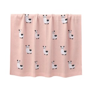 Couverture Bébé Tricotée Personnalisable <span class=keywords><strong>en</strong></span> Coton 100% Certifié Oeko-Tex, Motif Animal Alpaga Dessin Animé, Douce pour la Peau, Respirante, Blanche, Vente <span class=keywords><strong>en</strong></span> Gros - Product Image 1