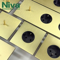 Prise murale Niva 16A Schuko avec USB A+C, norme européenne, avec panneau en acier inoxydable, prises électriques