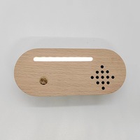 Boîte à musique Bluetooth en bois lumineuse à LED avec recharge USB, couleur et taille personnalisées, style moderne minimaliste, base de veilleuse DIY, enseignes murales