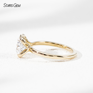 แหวนเพชรทรงคุชชั่น 2.0 กะรัต สี D เพาะเลี้ยงในห้องปฏิบัติการ ทองคำแท้ 14K ความบริสุทธิ์ 58.5% ประดับเพชรแบบ Tension Set สำหรับทั้งชายและหญิง รุ่น StarsGem - Product Image 4