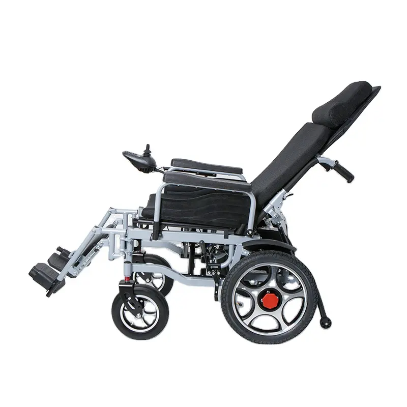 Fauteuil roulant électrique inclinable et pliable pour handicapés et personnes âgées