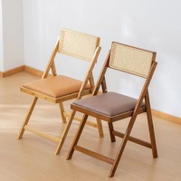 Chaises et tables pliantes en osier, style moderne et minimaliste, avec dossier, pour la maison et les maisons d'hôtes, tabourets