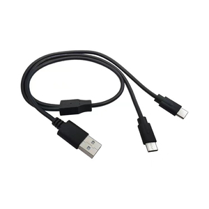 USB a Male to 2 Type-c Male Splitter <b>Data</b> Sync <b>Cable</b> USB 2.0 a Male to Double Usb Type c Y Splitter Power <b>Cable</b> - Product Image 1