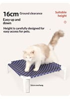 Erhöhtes Oxford-Stoff Hundebett mit Polka Dots, feuchtigkeitsabweisend, für alle Jahreszeiten, für kleine/mittlere Hunde, herausnehmbar und waschbar