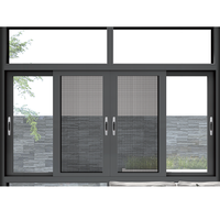 Accueil Balcon Double Verre Trois Pistes Pont Cassé Fenêtre Coulissante en Aluminium