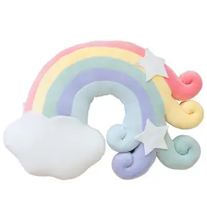 Kawaii Doces Rainbow Nuvens bonito pink throw Travesseiro Macio Almofada Net Celebridade Princesa Vento Lua Nuvem Almofada Plush Toy