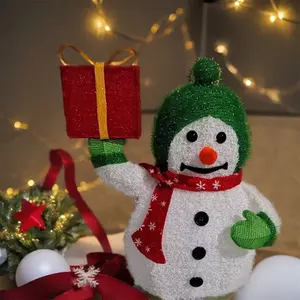 24-Zoll-Weihnachtsfigur des kleinen Schneemanns mit Geschenkbox Feiertagsdekoration Spielzeug