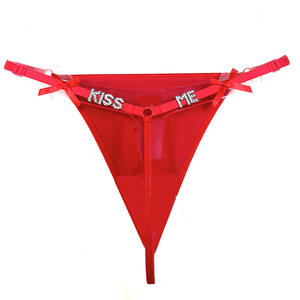 Tanga Sexy de Tiro Bajo con Letras <span class=keywords><strong>KISS</strong></span> <span class=keywords><strong>ME</strong></span>, Ropa Interior con Joyas - Product Image 6