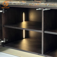 Mobilier de maison personnalisé ensemble de salon design de luxe meuble TV avec plateau en marbre meuble TV moderne et table avec tiroir